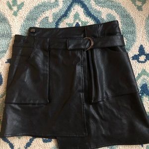 LF asymmetrical leather skirt